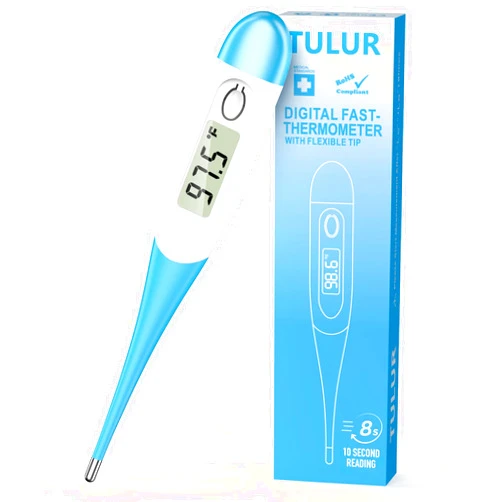 TULUR Thermometer for Adults and Kids with 8 Seconds Fast Accurate Reading, Accurate & Safe Baby Thermometer for Oral, Rectal or Under Arm Use, Digital Thermometer with Fever Alarm, Large LCD Display