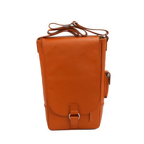 Primeware Vino2 Two Bottles Saddle Leather Wine Tote Messenger Carrier (Brown)