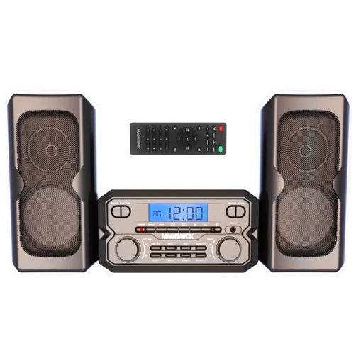 Magnavox MM435M-BK 3-Piece Compact CD Shelf System with Digital FM Stereo Radio, Bluetooth Wireless Technology, and Remote Control in Black | LCD Display | AUX Port Compatible | 2022 Version |