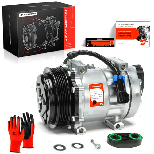 A-Premium Air Conditioner AC Compressor with Clutch Compatible with Freightliner Century Class/Classic/Classic XL 2002-2007, Columbia 2003-2004/2006, FC70/FL50 2004-2004, FS65, M2 106, MB60, MB70