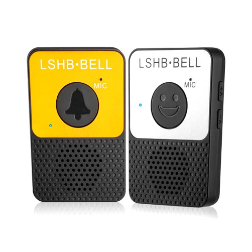 LSHB·BELL Wireless Doorbell, Full Duplex Intercom DoorBells Kit Hands-Free, 8 Volume Levels, 1000ft Range, Waterproof, LED Flash, Two-way Communication Doorbell with Chime for Home Office, Black