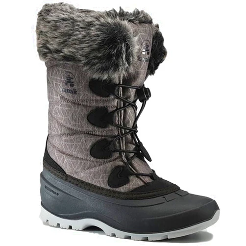 Kamik Momentum 3 Snow Boots for Women, Insulated + Thermal, HEAT-MX, Seam Sealed Waterproof, Dark Gray - 9