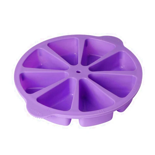 SHEbaking Scone Pan Silicone Triangle Cake Mold for Baking Nonstick Cornbread Pan 8 Cavity Pie Silicone Mold Perfect for Brownies, Muffin, Cupcake, Soap, polenta, or biscuits (Light Purple)