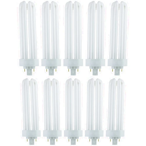 Sunlite PLT42/E/SP41K/10PK 4100K Cool White Fluorescent 42W PLD Triple U-Shaped Twin Tube CFL Bulbs with 4-Pin GX24Q-4 Base (10 Pack)