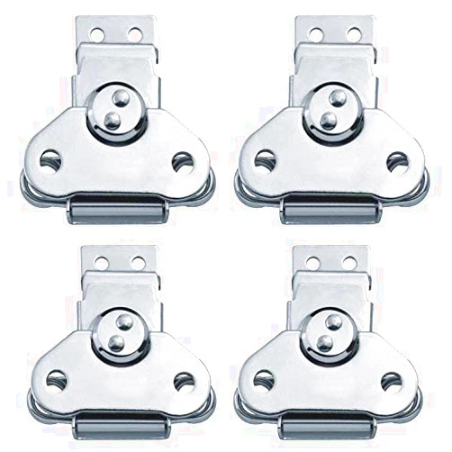 EWONICE 4Pack Steel Spring Loaded Small Butterfly Twist Latch and Keeper Zinc Toggle Clamp Small Surface Mount Case Box Chest Closure