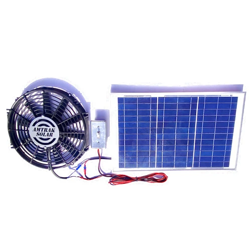 Amtrak Solar 50-Watt Solar Fan with On/Off Switch, Powerful Solar Attic Fan Quietly Cools improves Ventilation & Exhaust your House, Garage or RV Waterproof, Plug & Play