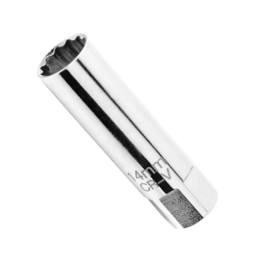 Smilfuy 14mm Spark Plug Socket, 3/8 Inch Drive 12-Point Thin Wall Magnetic Spark Plug Removal Tool, Spark Plug Wrench Compatible with BMW, Nissan, Peugeot, Mercedes, Car, SUV (14 mm/Magnetic)