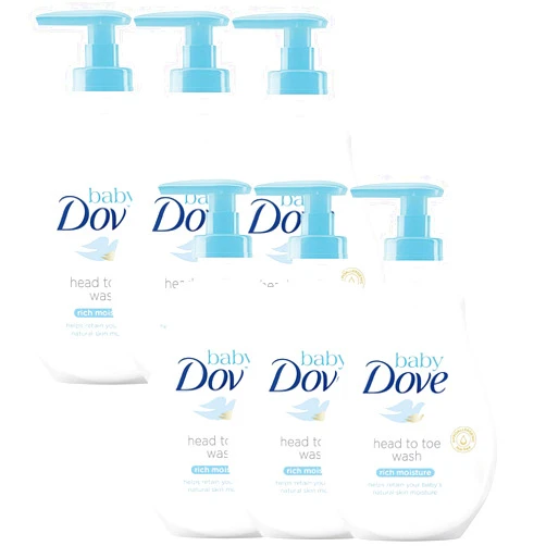 Dove Baby Head to Toe Body Wash Rich Moisture - 6 Packs x 13.52 FL.Oz / 400 ml