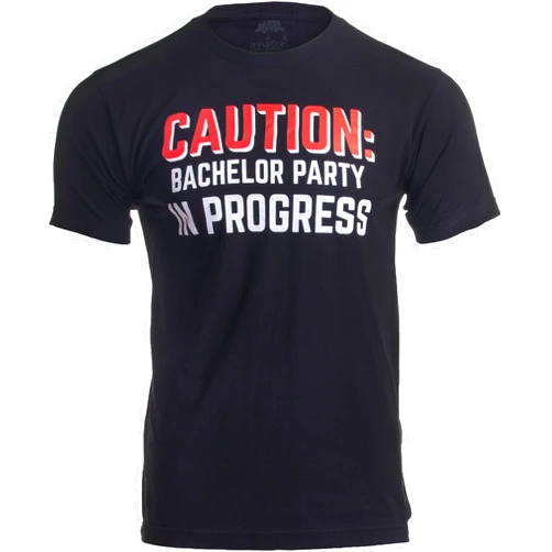 Ann Arbor T-shirt Co. Caution: Bachelor Party in Progress | Stag Guys Night Out Wedding Unisex T-Shirt