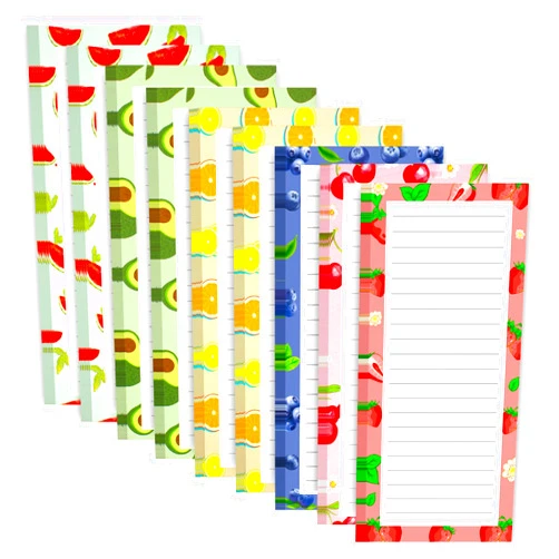 Joyberg 9 Pack Magnetic Notepads for Refrigerator, Magnetic Notepads for Refrigerator, Fruit Design Grocery List Pad for Fridge, Full Magnet Back Shopping Lists, 25 Sheets Per Note Pads