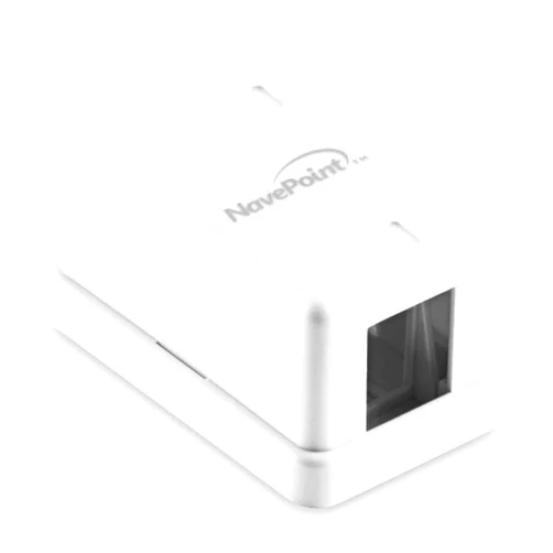 NavePoint Keystone Jack Surface-Mount Box 1-Port White, 10-Pack