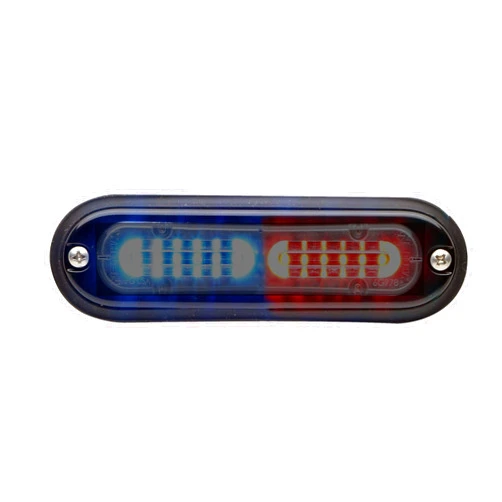 Whelen, Ultra Thin, ION, T-series, DUO Color, Super-LED, Flush Surface Mount, Light Head (Red/Blue, Smoked Lens)