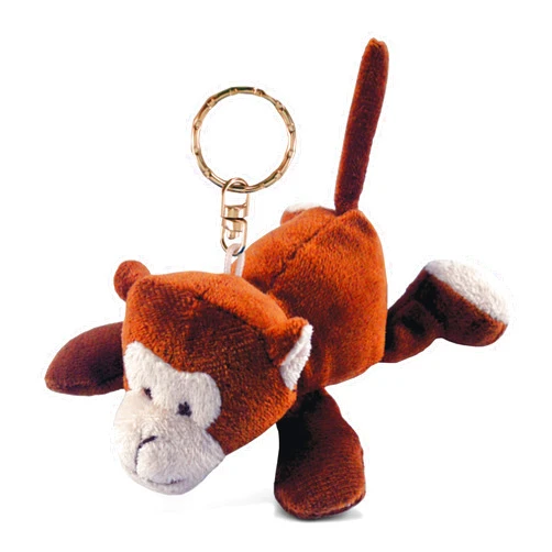 Puzzled Monkey Stuffed Animal Keychain Toy - Cute Monkey Backpack Charm, Mini Plush Key Chain, Adorable Stuffed Animal Bag Accessory, Soft Collectible Plush Keychains for Kids and Adults - 4 Inches