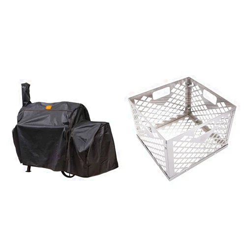 Char-Broil Oklahoma Joe's Highland Offset Smoker Cover and Charcoal Firebox Basket
