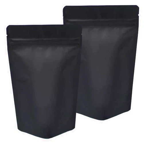 UCOFFEE 100 Pieces Mylar Bags - 4x6 Inches Mylar Food Storage Bags Resealable Foil Pouch Bags Stand Up Airtight Ziplock Bag Bulk (Matte Black)