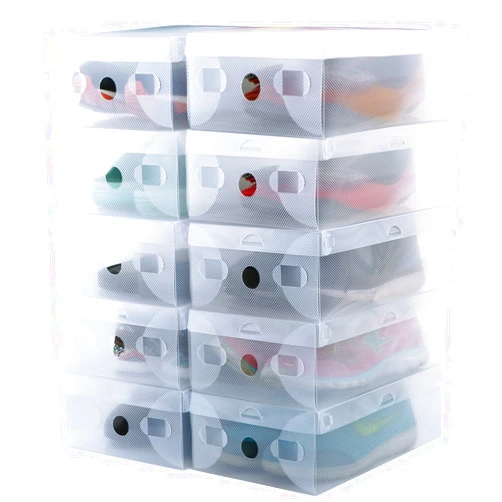 kilofly Shoes 10 Kids Women Smart Storage Containers Foldable Clear Shoe Box Set