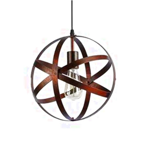 CHENKUI Black Industrial Lamp Shade Spherical Suspension Lamp Minimalist Rustic Home Hanging Indoor Chandelier Adjustable Height E27 Ceiling Light Suitable for Cafe,Restaurant,Coffee Shop