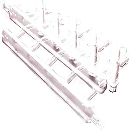 YUCHENGTECH Vacuum Gas Distributor Glass Manifold Vacuum Gas Chemistry Lab Glassware with Solid PTFE Stopcock(5-Port, Double Bank)