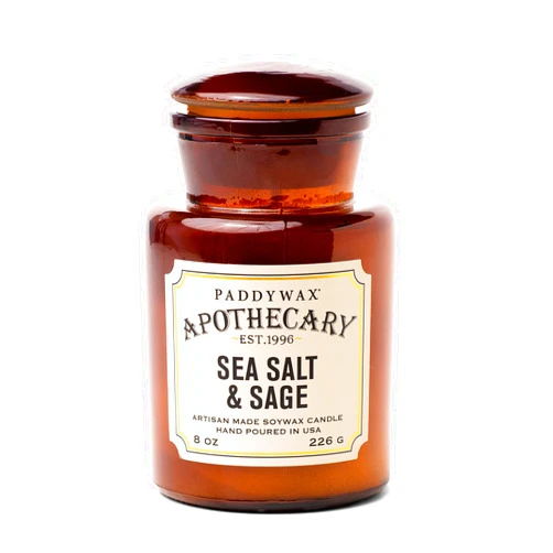 Paddywax Scented Candles Artisan Apothecary Candle, 8-Ounce, Sea Salt & Sage