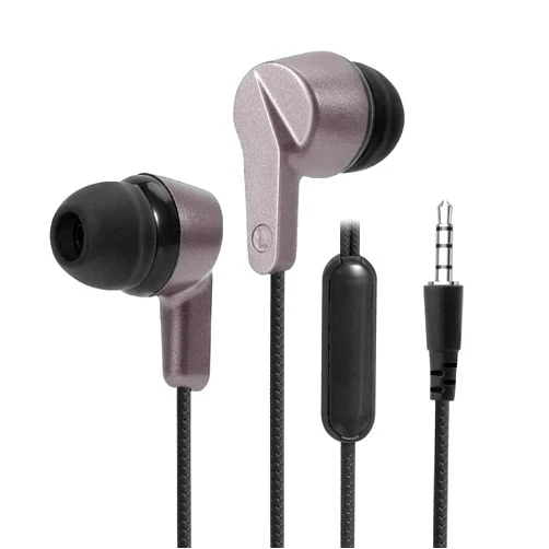 UrbanX R2 Wired in-Ear Headphones with Mic for Wiko Rainbow Lite 4G with Tangle-Free Cord, Noise Isolating Earphones, Deep Bass, in-Ear Bud Silicone Tips