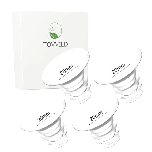 TOVVILD 20mm Flange Inserts for 24mm Flange/Shield, Compatible with Momcozy/Medela/MOMMED/Bellababy/Spectra Breast Pumps, Pump Parts Replace (4PCS 20mm)