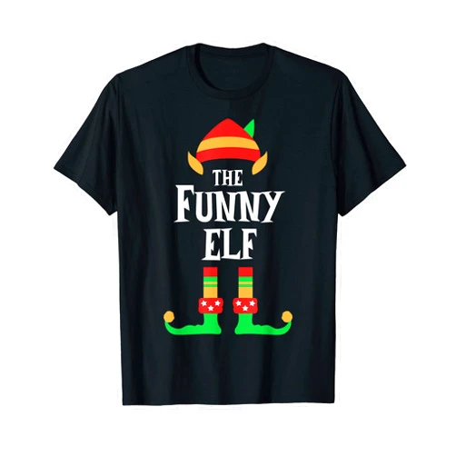 Elf Family Christmas Matching Group Design Studio THE FUNNY ELF Family Christmas Matching Group Design T-Shirt