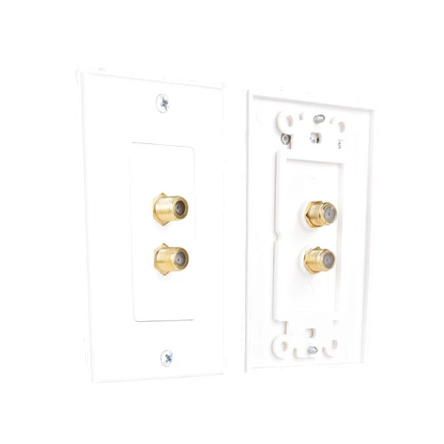 Cable Matters 2-Pack 2-Port TV Cable Wall Plate (Coax Wall Plate) in White