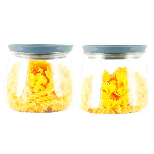 PEARLPET Twirl Matka Airtight Jar Container Set of 1 900 ml Each 2 PCs Clear BPA Plastic
