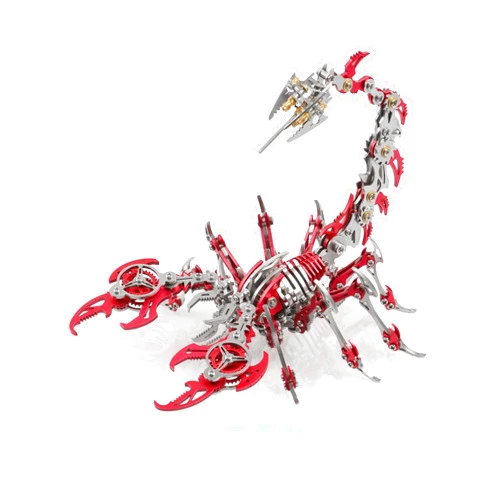 Metalkitor Scorpion 3D Metal Puzzles Kits for Adults Teens – 454 Pcs – Mechanical Assembly Models – 4 Hours to Build – Ideal for Gifts and Decorations (Red)