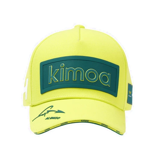 PUM’S Aston Martin F1 Team x Kimoa Patch Cap, Black, Recycled Fabric, Adjustable, 3D Logo (US, Alpha, One Size, Lime)