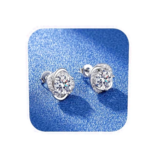 Generic Diamond Stud Earrings for Women, 925 Sterling Silver Earrings with Cubic Zirconia, Dainty Earrings Christmas Birthday Jewelry