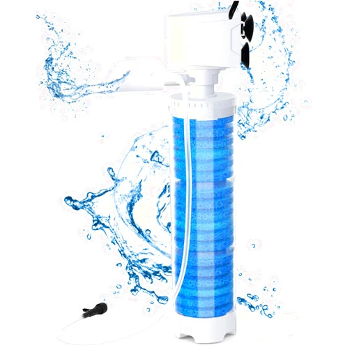 Fishkeeper Submersible Aquarium Filter for 40-100 Gal, 3-in-1 Biochemical Sponge Filter for Aquarium Filtration/Oxygenation/Circulation, Up to 320 GPH Adjustable Internal Fish Tank Filter (8W/13W)