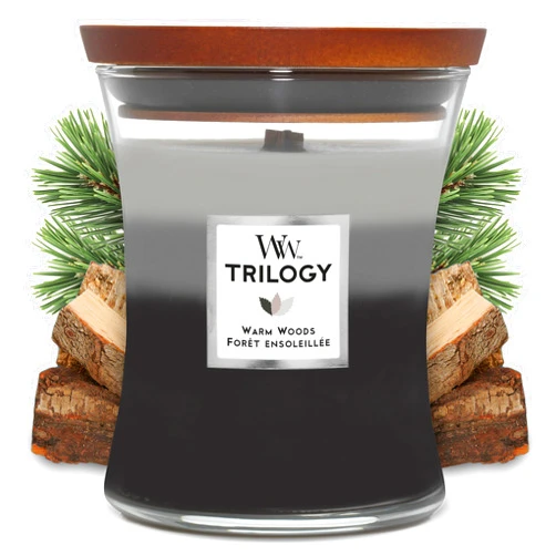 Woodwick Medium Hourglass Candle, M, Warm Woods