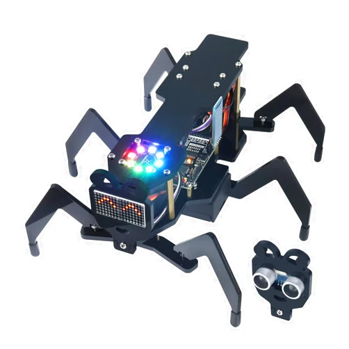 Freenove Robot Ant Kit (Compatible with Arduino IDE), Dot Matrix Expressions, Ultrasonic Obstacle Avoidance, Colorful Lights, App, STEM Project