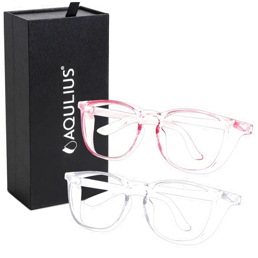 Aqulius 2 Pack Stylish Safety Glasses Goggles Anti Fog, Scratch Resistant Safety Glasses for Women, Safety Glasses for Nurses