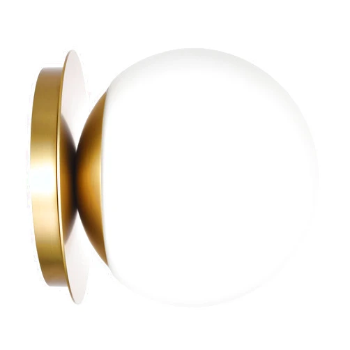 Hanaloa Wall Sconces, 1 Light Modern Globe Sconce in Aged Brass, Wall Light for Bedroom Bathroom Living Room & Hallway Vanity Lighting, Ceiling Light Fixture