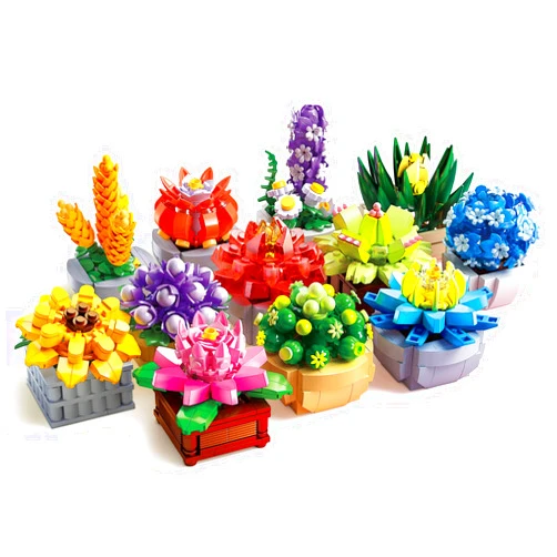GEVINST Succulents Set for Adults Building Sets, 12 Plants, Home Decor, Birthday Gifts for Women, Creative Housewarming Gifts, Botanical Collection, Flowers Succulents Artificial Plant Kit (1174 piece)