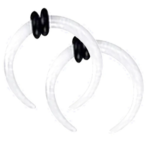Pierceplex 1-18PCS Acrylic Pincher Tapers Stretching Kit 00G 0G 2G 4G 6G 8G 10G 12G 14G C Shaped Buffalo Horseshoe Stretcher Expander Ear Nose Septum Stretching Kit