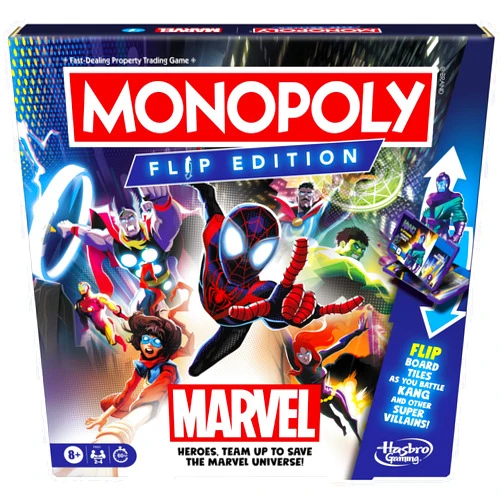 Monopoly Flip Edition: Marvel Board Game | Ages 8 and Up | 2 to 4 Players | Family Board Games for Kids, Teens, and Adults