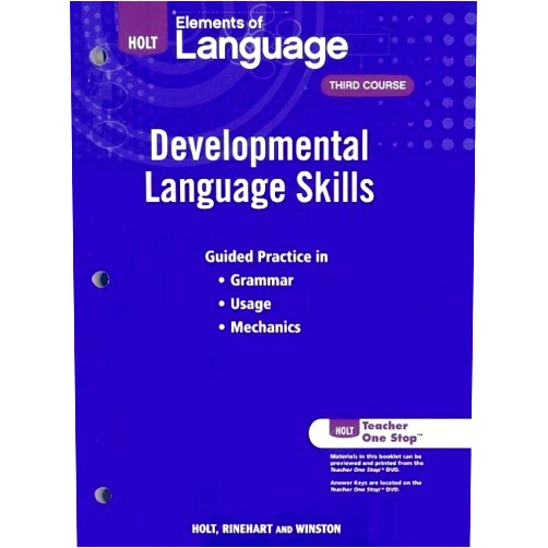 By Judith L. Irwin;Lee Odell;Richard Vacca;Renee Hobbs;John Warriner (Author) Holt Elements of Language: Developmental Language Skills: Third Course (Eolang 2009) by Judith L. Irwin (2009-01-05)