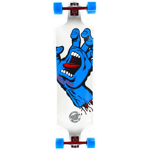 SANTA CRUZ Complete Drop Through Skateboard - Screaming Hand White, 10