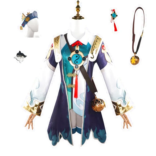 Helltaker Huohuo Cosplay Costume Huohuo Full Suit Cloak Top Beret Tail for Halloween Christmas Party Outfit