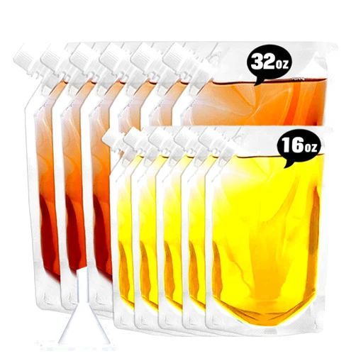 Vignee Concealable And Reusable cruise sneak flask Liquor kit，Rum Runner Alcohol Juice Travel Plastic Flasks Liquor Bags For Sneak Drink（6-5-0 Kit）