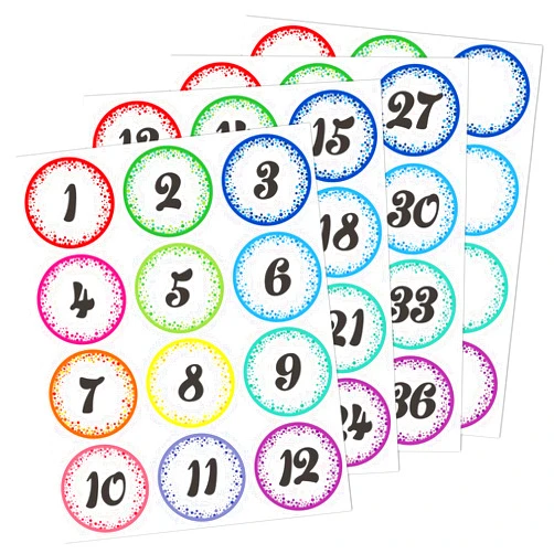 JarThenaAMCS 144Pcs 1-36 Numbers Stickers 3