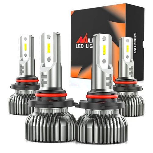 Nilight 9005 9006 LED Bulb Kit, 350% Brighter, High and Low Beam Bulbs Combo, 6000K Cool White, Mini Size