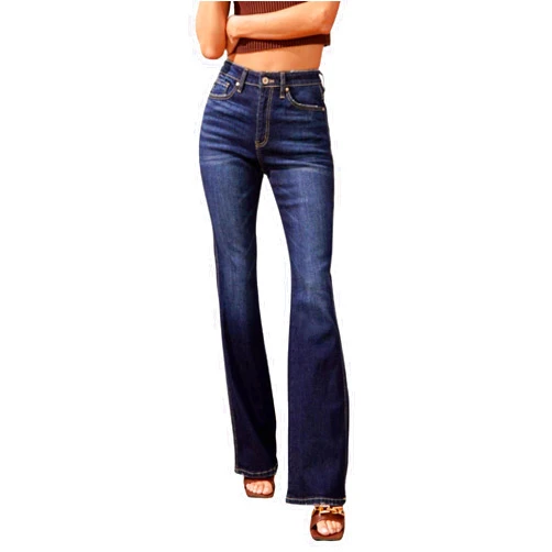 Kan Can Women's High Rise Flare Jeans - KC7340D