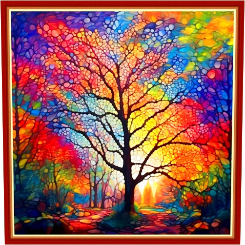 Findvoor Stamped Cross Stitch Kits for Beginners Full Range of Cross Stitching Embroidery Pattern for Kids or Adults, 11CT DIY Needlepoint Embroidery Starter Kits-Moonlight Tree 17.7x17.7 inch