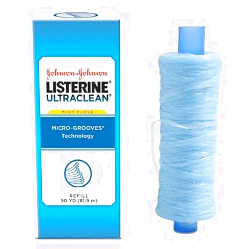 Listerine Reach Ultraclean Mint Shred-Resistant Dental Floss Refill - 44032 (No dispenser), 1 count, 81.9 Meter