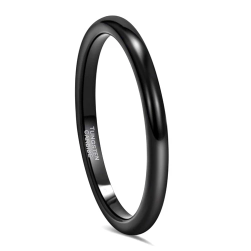 Greenpod 2mm 4mm 6mm Tungsten Wedding Bands Ring for Women Men Rose Gold/Silver/Gold/Black Polished Slim Engagement Promise Rings Comfort Fit Size 4-13