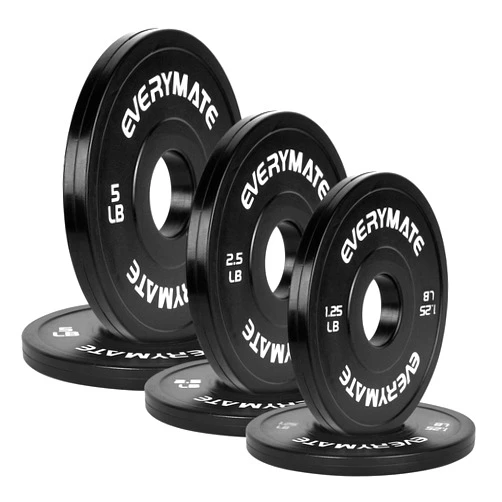 EVERYMATE Black Change Weight Plates 1.25LB 2.5LB 5LB Set Fractional Plate Olympic Bumper Plates for Cross Training Bumper Weight Plates Steel Insert Strength Training Weight Plates
